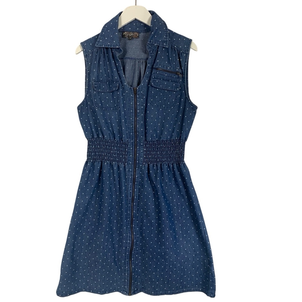 J. Gee Denim Sleeveless Anchor print navy blue  Dress size medium